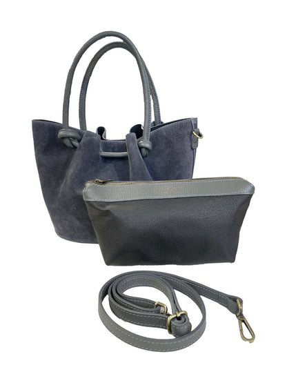 BORSA a Mano Suede Grigio Scuro 85988G