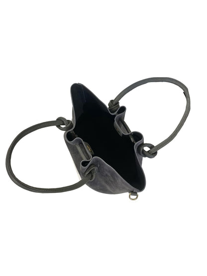 BORSA a Mano Suede Grigio Scuro 85988G
