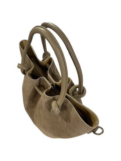 BORSA a Mano Suede Tortora Scuro 85988G