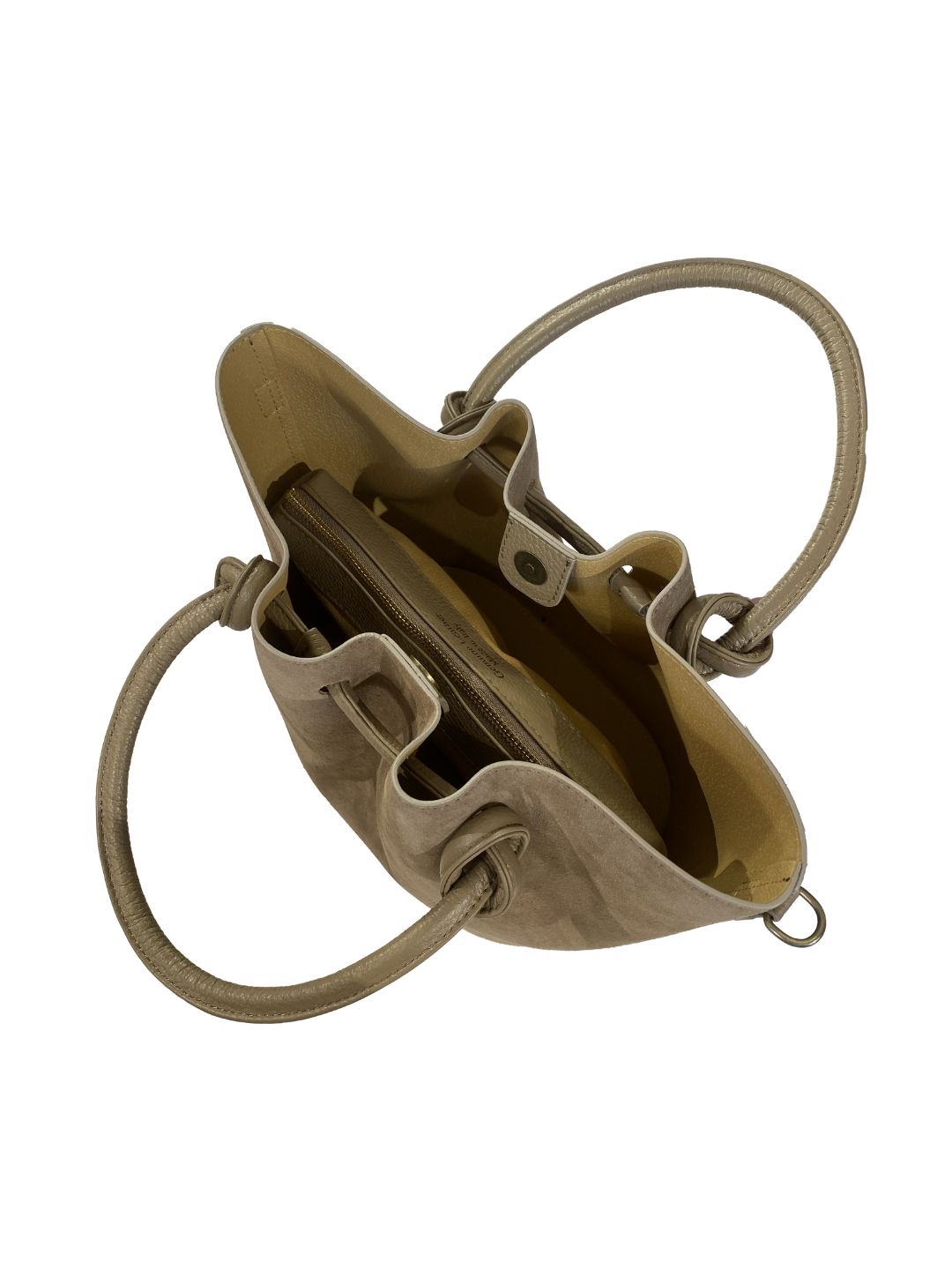 BORSA a Mano Suede Tortora Scuro 85988G