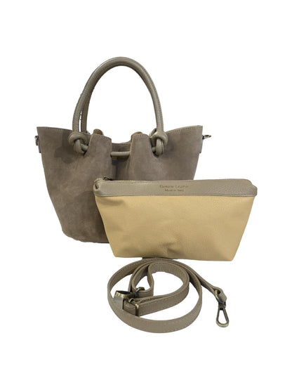 BORSA a Mano Suede Tortora Scuro 85988G