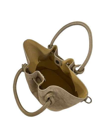 BORSA a Mano Suede Tortora Scuro 85988G