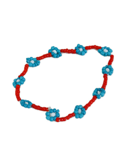 BRACCIALE  PERLINE COLORATE FIORI