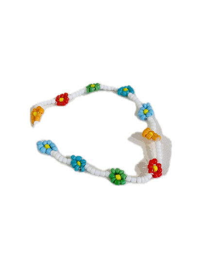 BRACCIALE  PERLINE COLORATE FIORI