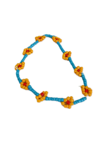 BRACCIALE  PERLINE COLORATE FIORI