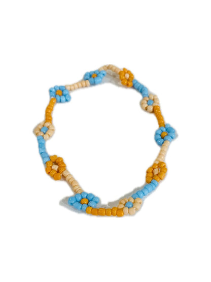 BRACCIALE  PERLINE COLORATE FIORI