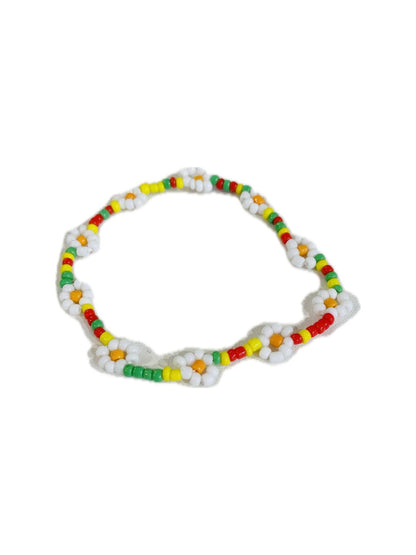 BRACCIALE  PERLINE COLORATE FIORI