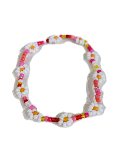 BRACCIALE  PERLINE COLORATE FIORI