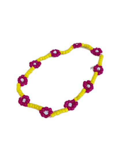 BRACCIALE  PERLINE COLORATE FIORI
