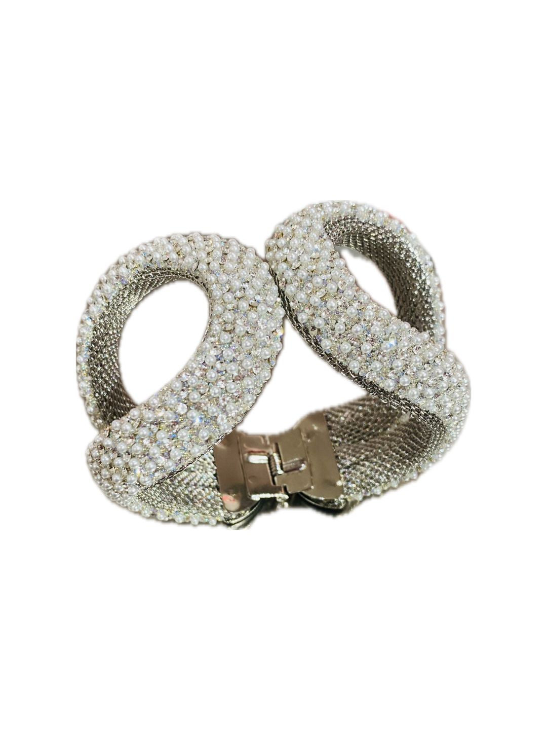 BRACCIALE RIGIDO CON STRASS E MICRO PERLE 51224F