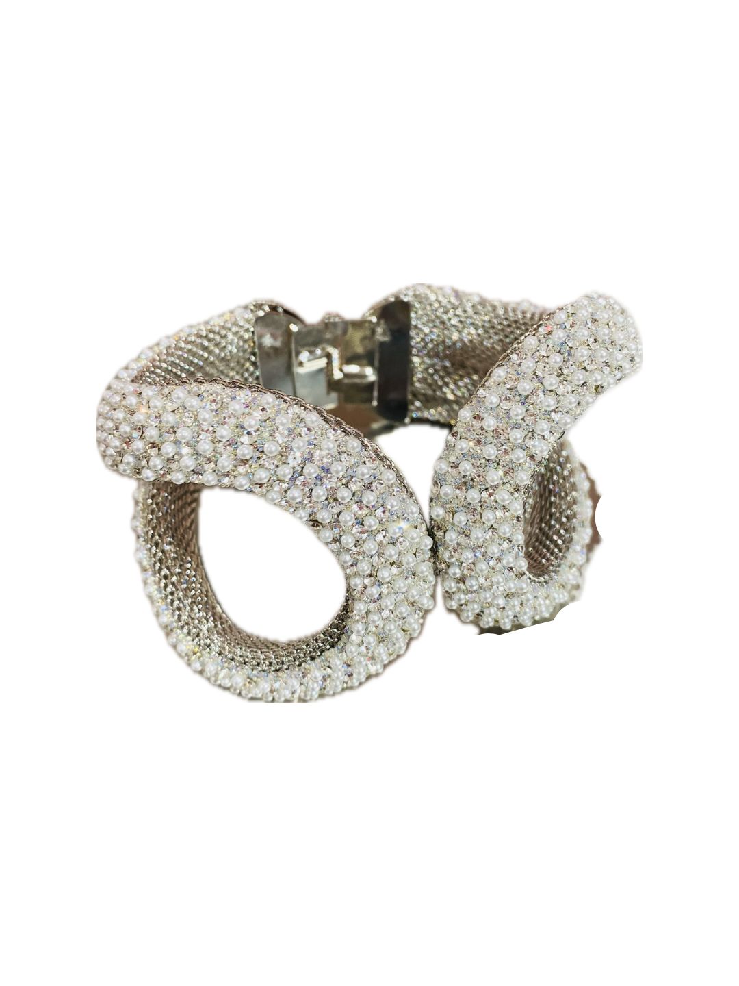 BRACCIALE RIGIDO CON STRASS E MICRO PERLE 51224F
