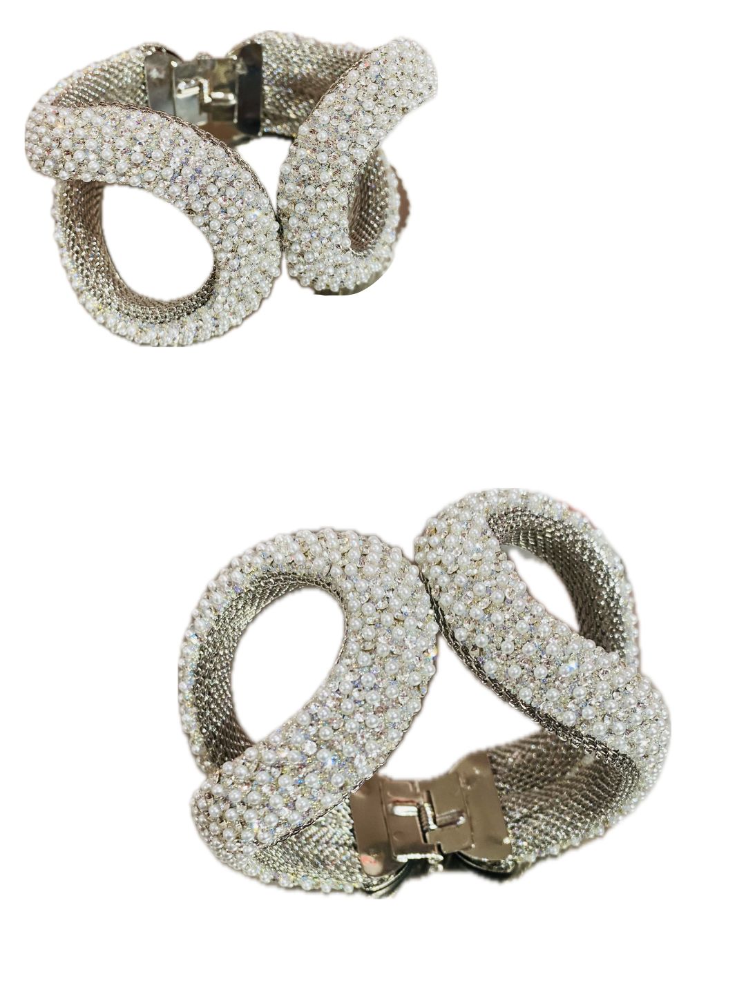 BRACCIALE RIGIDO CON STRASS E MICRO PERLE 51224F