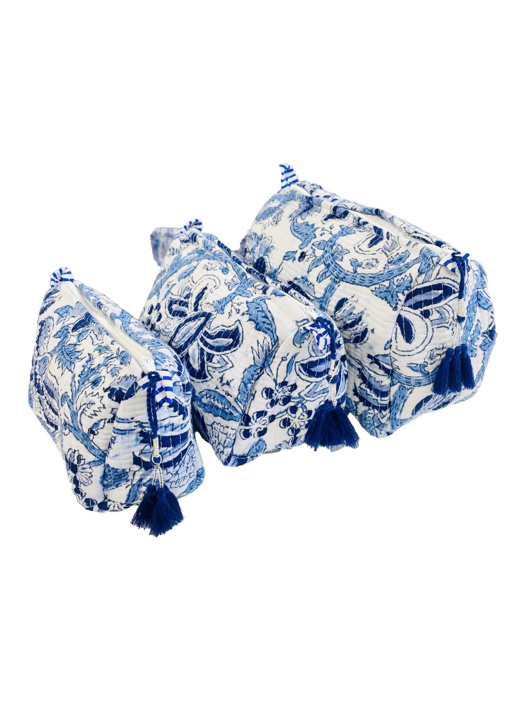 Beauty Case trapuntato Radical Chic Blu