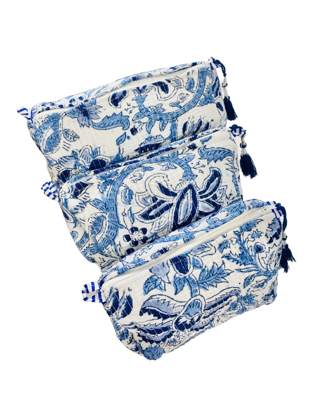 Beauty Case trapuntato Radical Chic Blu
