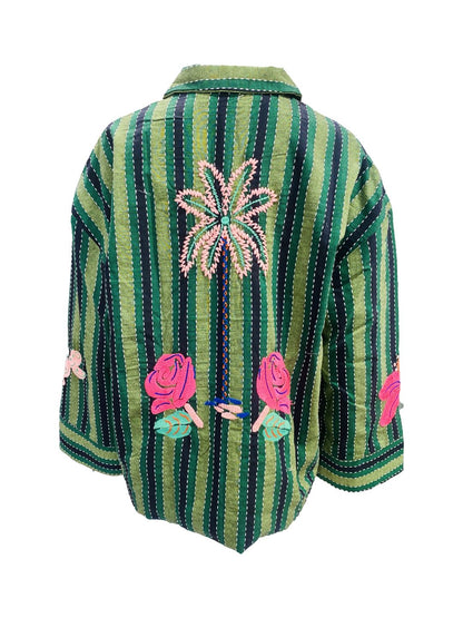 Blazer a Righe con Palme