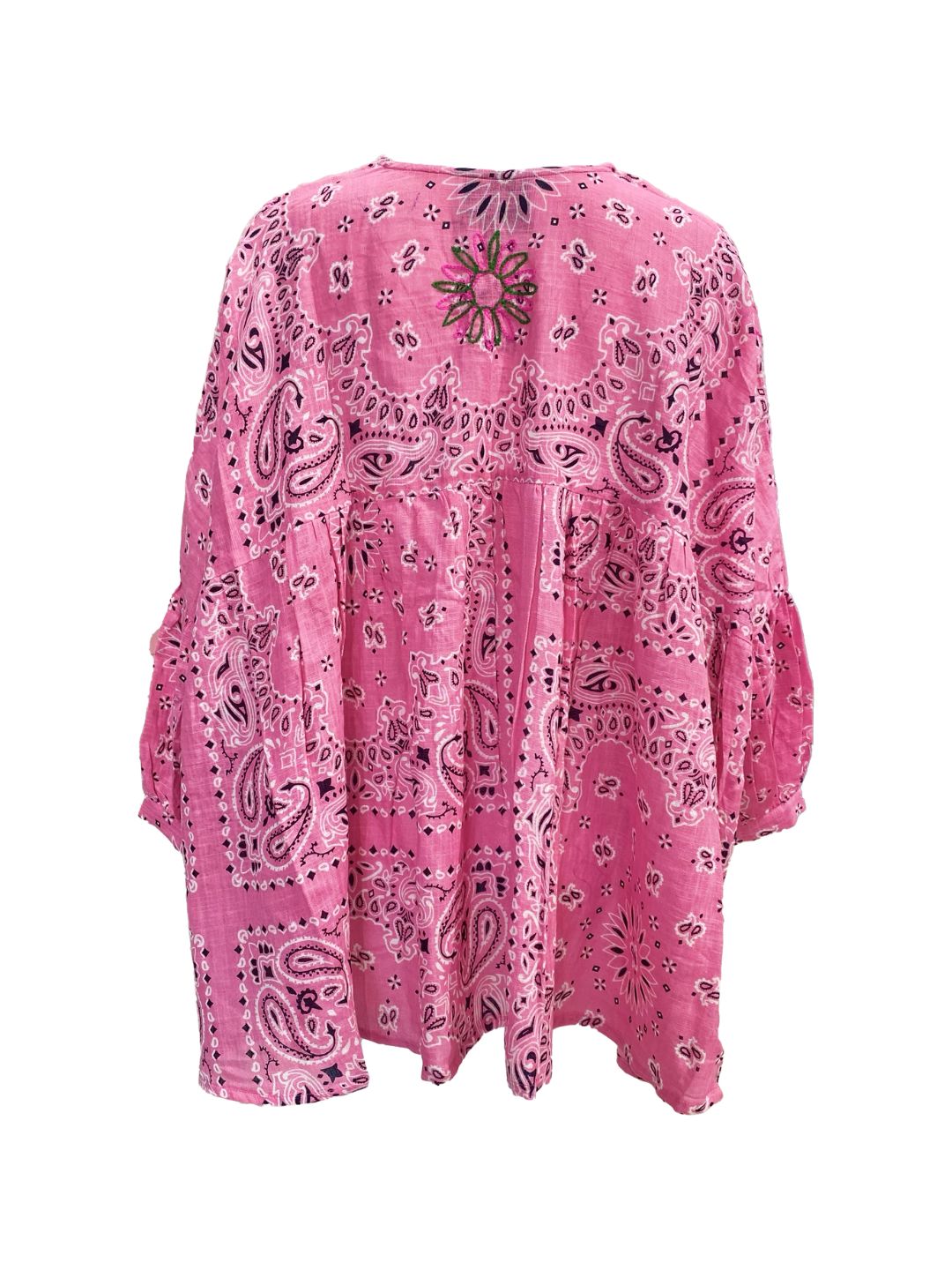 Blusa Bandana in Cotone Garzato Fucsia ✨