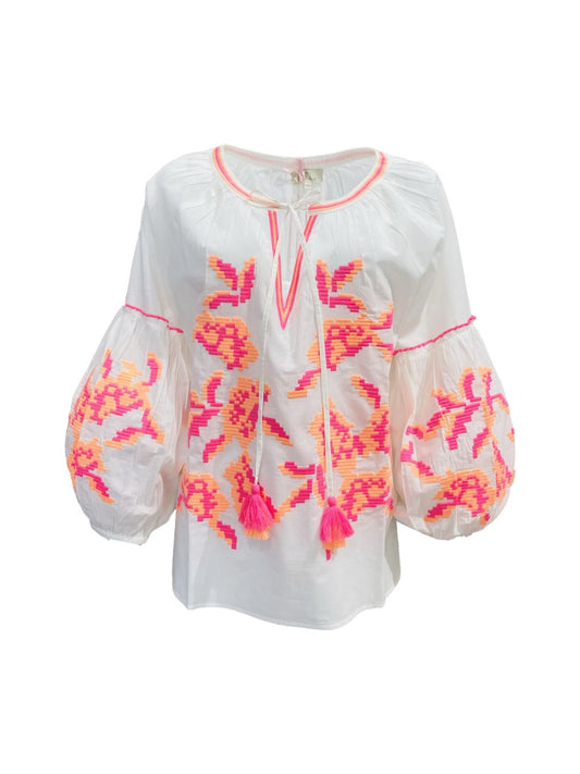 Blusa Ricamata in Cotone Boho-Chic Mod.1