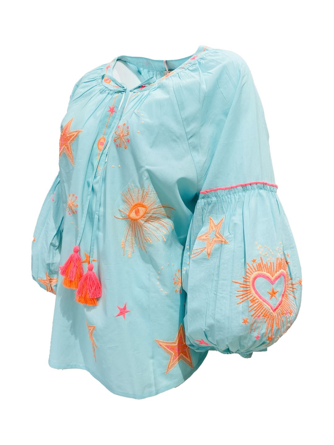 Blusa Ricamata in Cotone Boho-Chic Mod.10