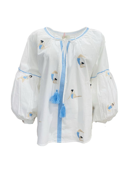 Blusa Ricamata in Cotone Boho-Chic Mod.11