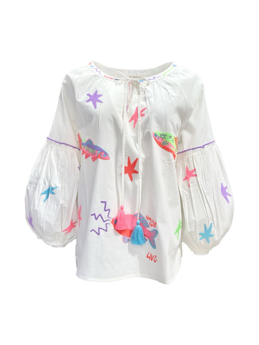 Blusa Ricamata in Cotone Boho-Chic Mod.6