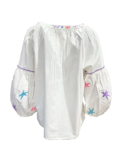 Blusa Ricamata in Cotone Boho-Chic Mod.6