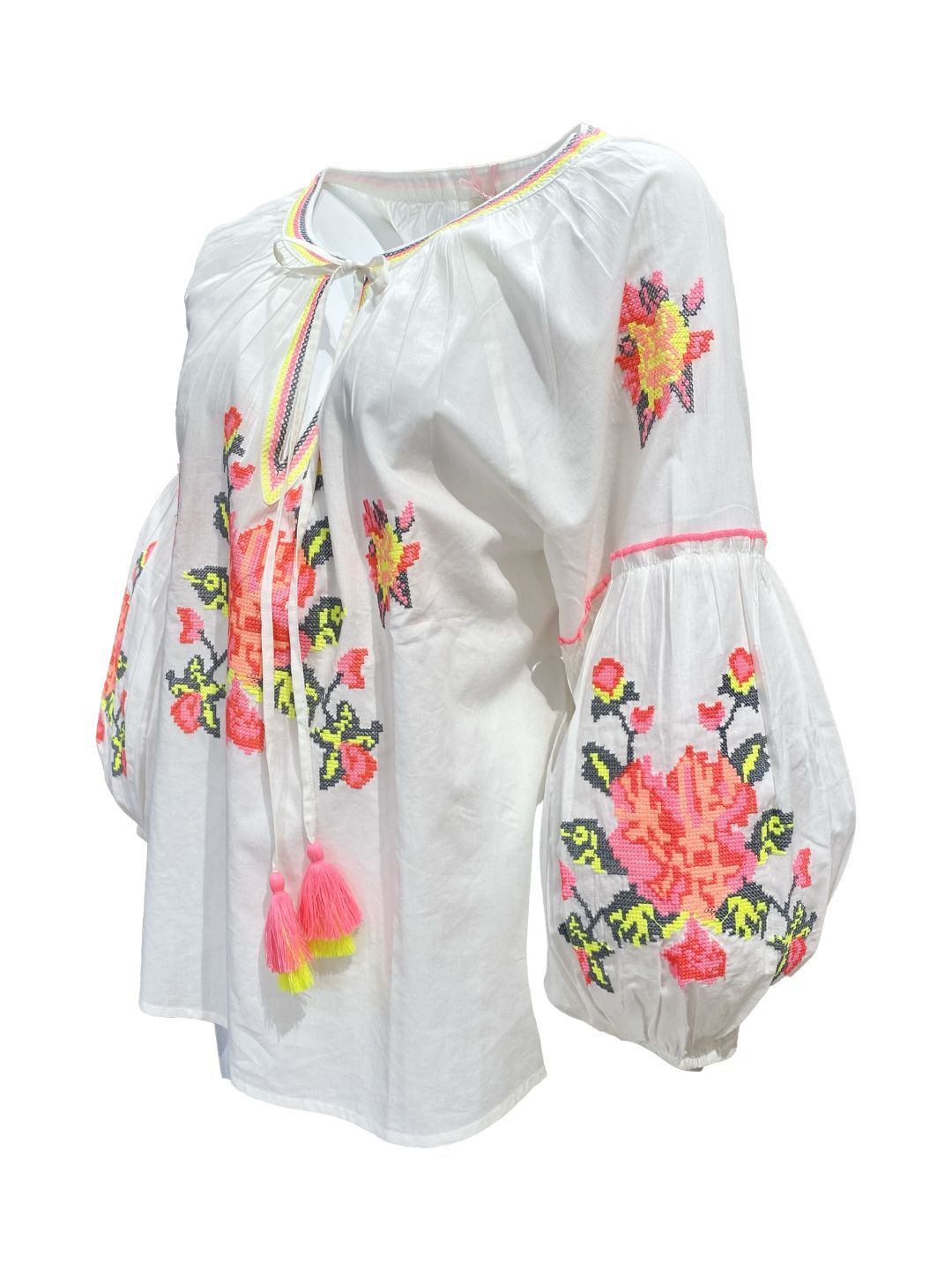 Blusa Ricamata in Cotone Boho-Chic Mod.7