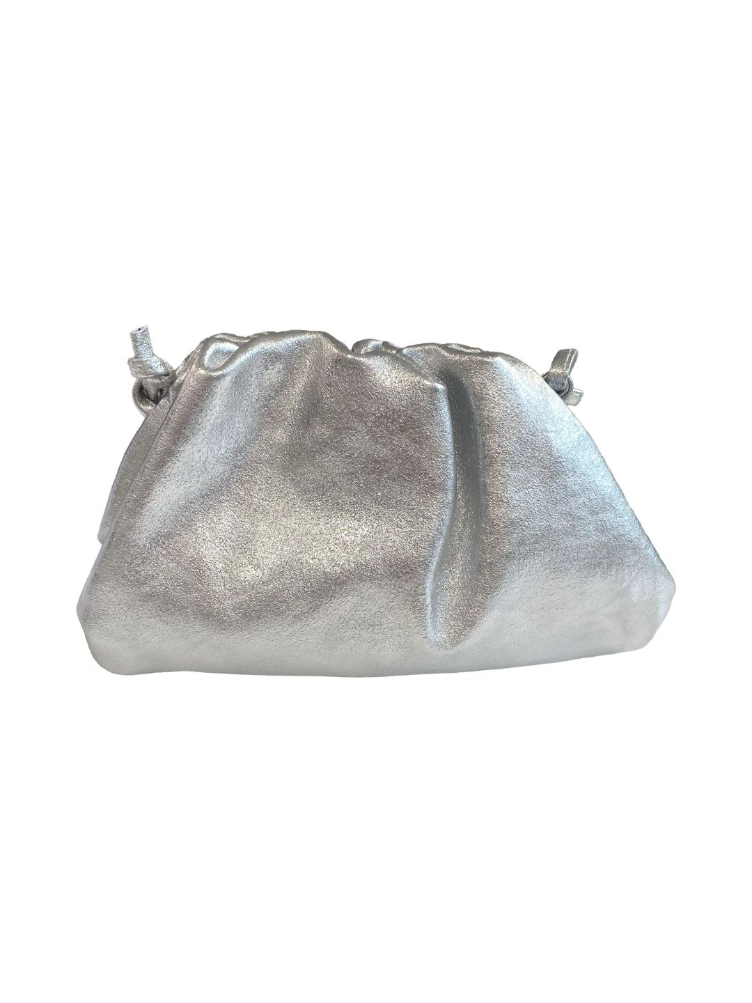 Borsa Clutch Nuvola Metallizzato Argento In Pelle art. 85464