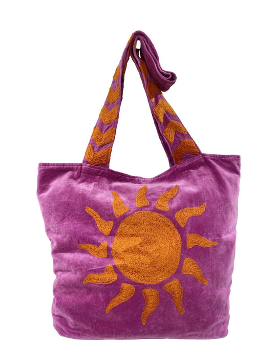 Borsa "Tout SUNCHASER" Ricamata a Mano Fucsia
