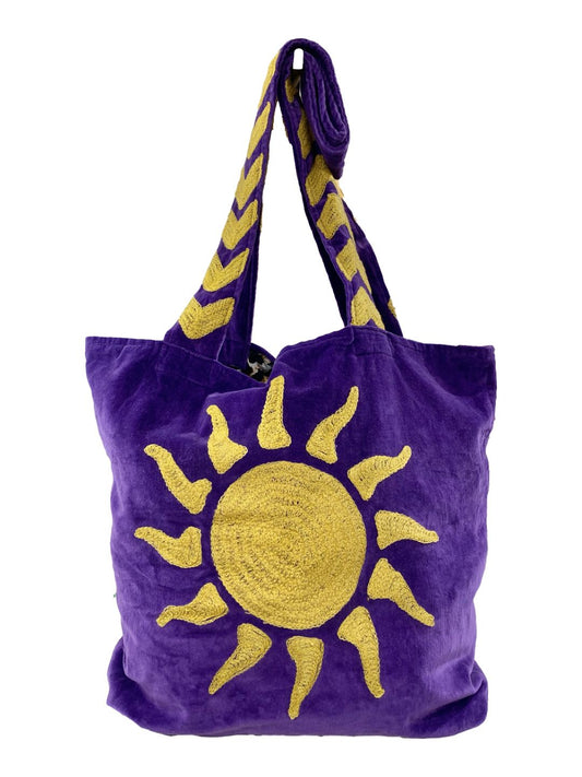 Borsa "Tout SUNCHASER" Ricamata a Mano Viola