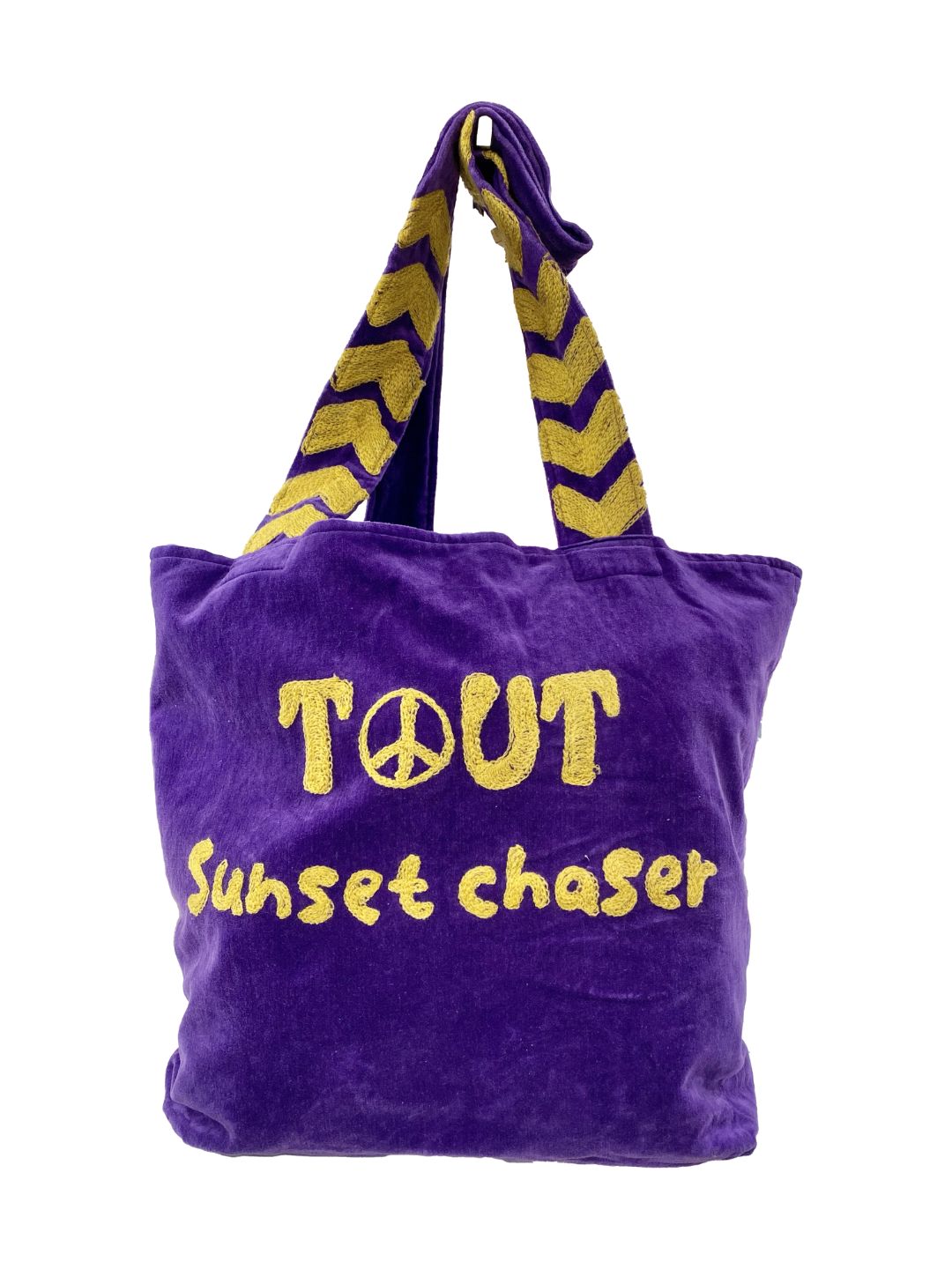 Borsa "Tout SUNCHASER" Ricamata a Mano Viola