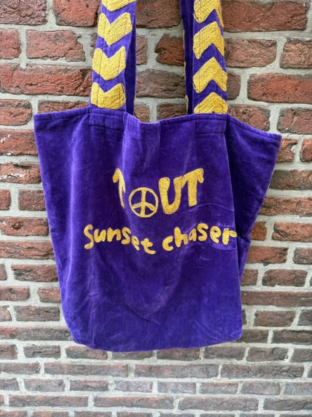 Borsa "Tout SUNCHASER" Ricamata a Mano Viola