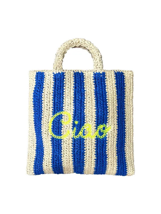 Borsa da Spiaggia in Paglia Personalizzata "Ciao"