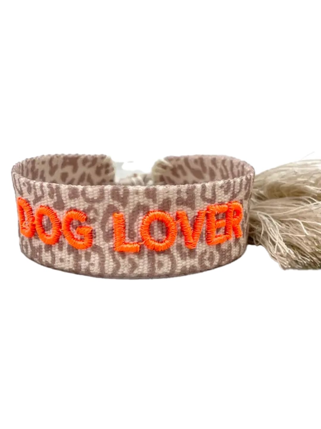 Bracciale "DOG LOVER" Leo e Arancio Fluo