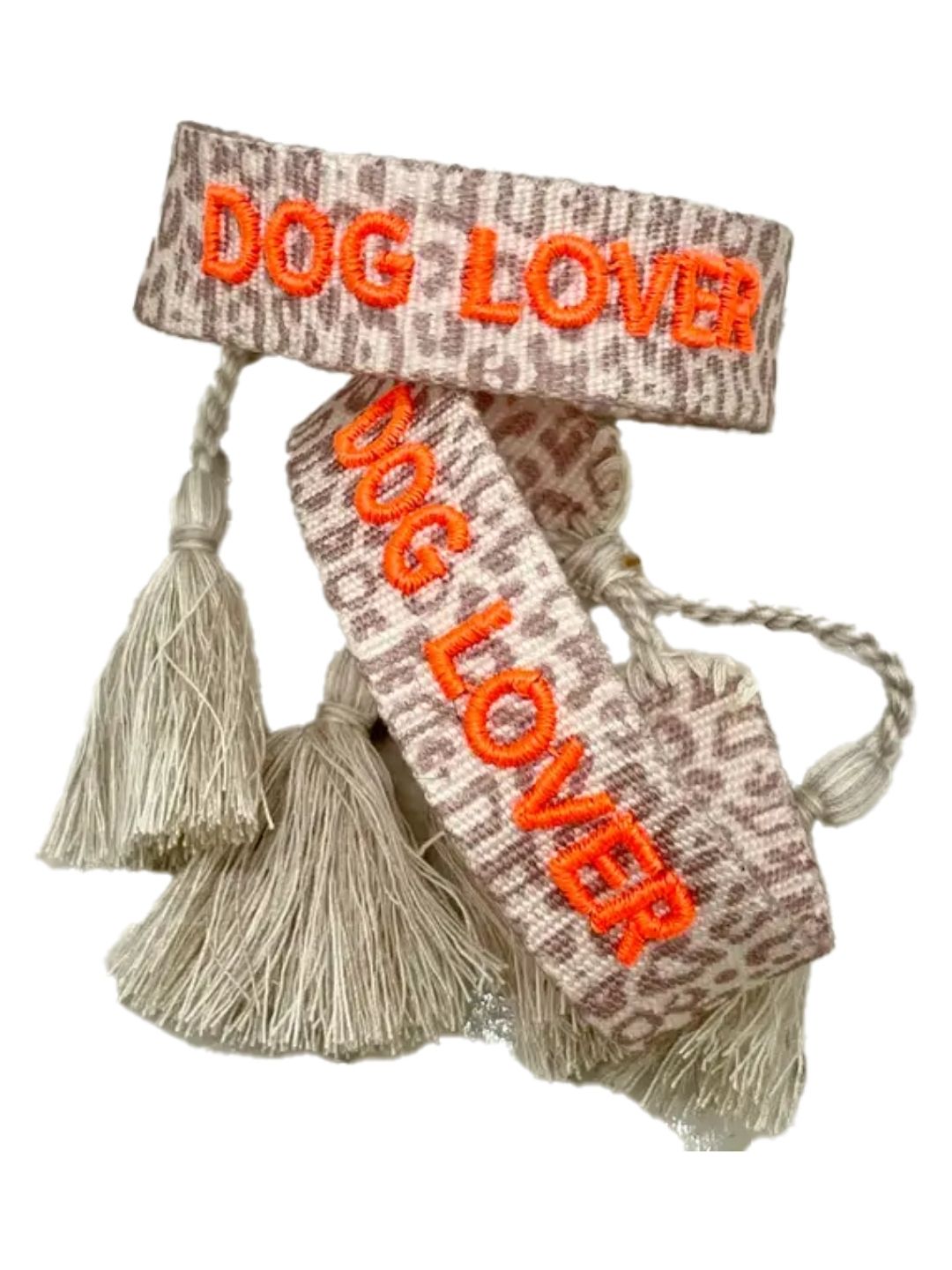 Bracciale "DOG LOVER" Leo e Arancio Fluo