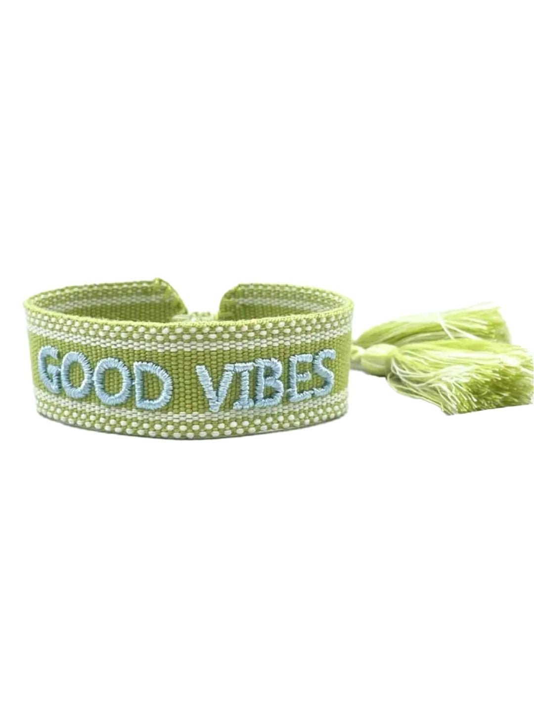 Bracciale "GOOD VIBES" Kiwi e Azzurro