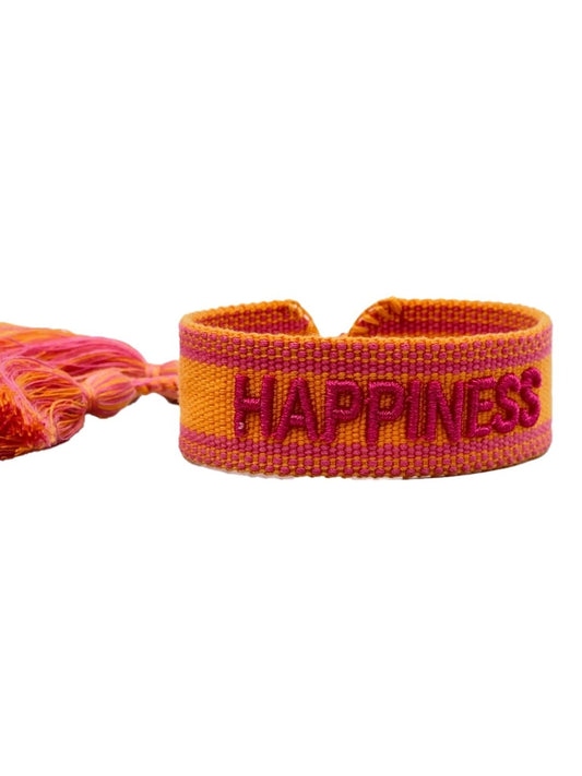 Bracciale "HAPPINESS" Arancio e Fucsia