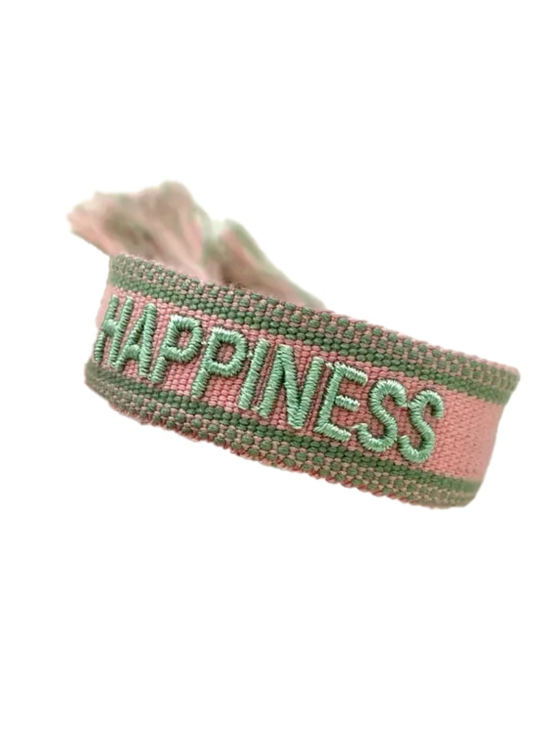 Bracciale "HAPPINESS" Rosa e Verde Acqua