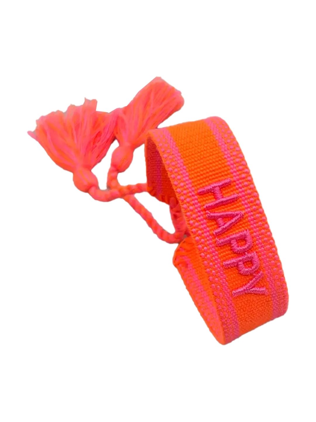 Bracciale "HAPPY" Arancio Fluo e Rosa Fluo