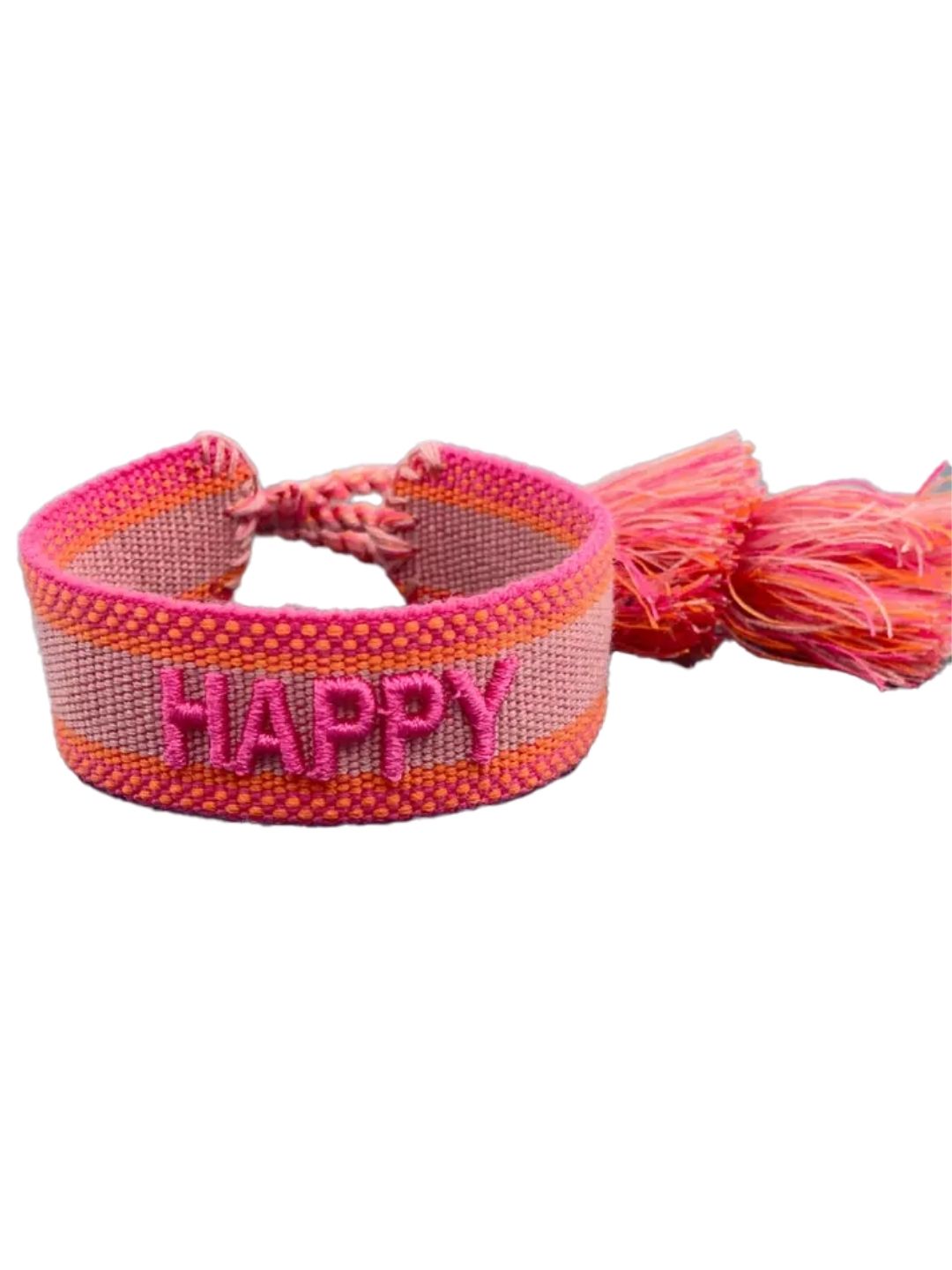 Bracciale "HAPPY" Rosa vintage e Fucsia