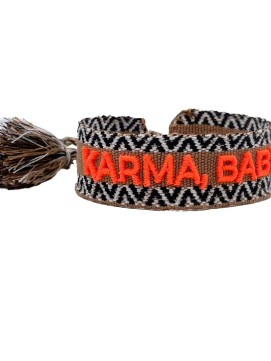 Bracciale "KARMA BABY" Cioccolato e Arancio Fluo