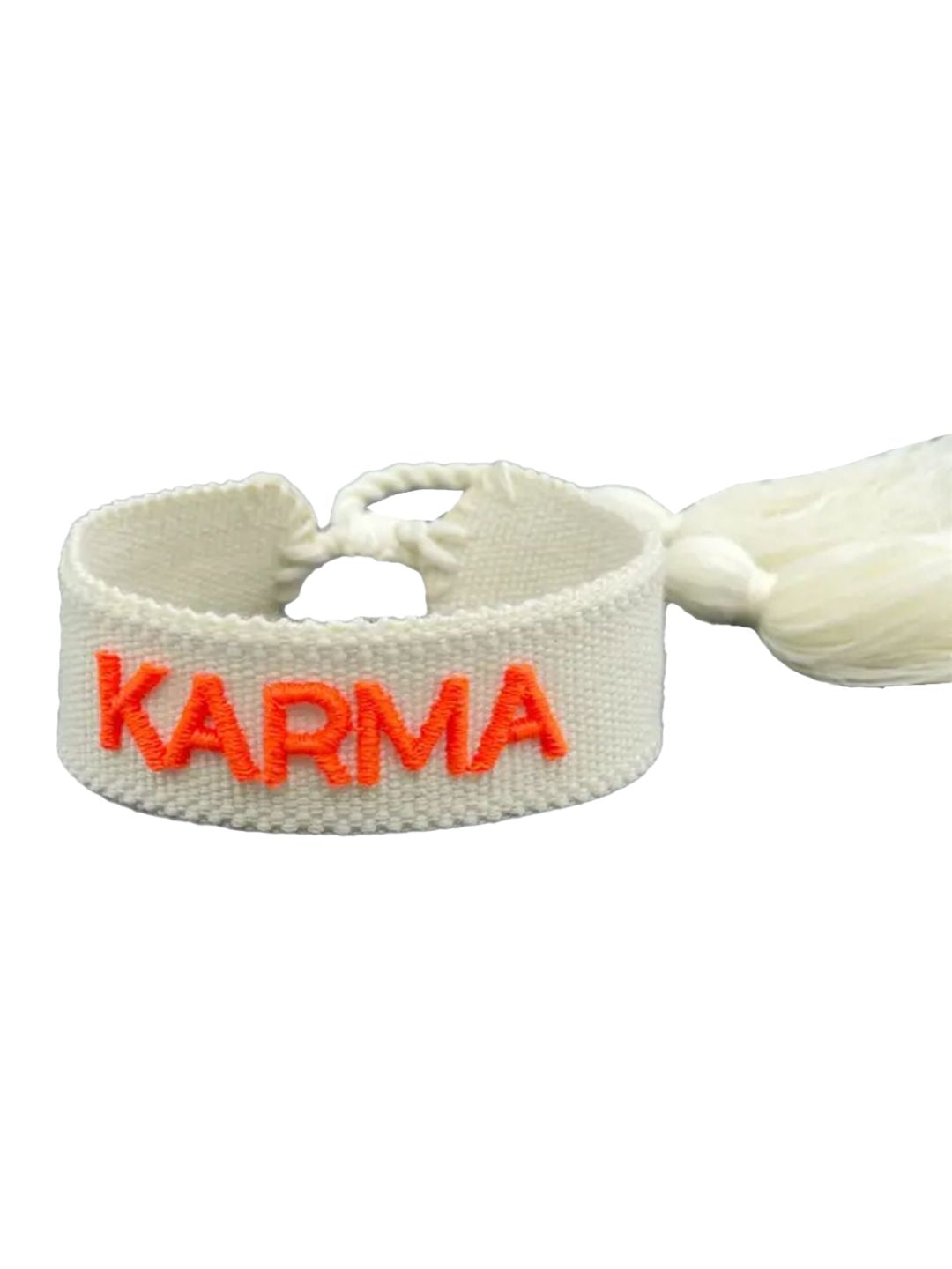 Bracciale "KARMA" Panna e Arancio Fluo