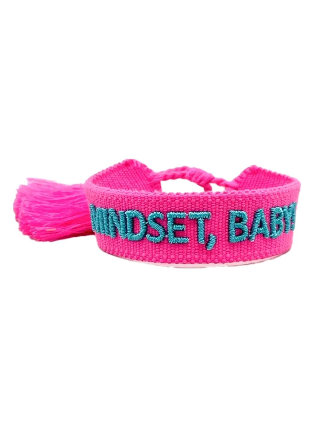 Bracciale "MINDSET,BABY" Fucsia e Turchese