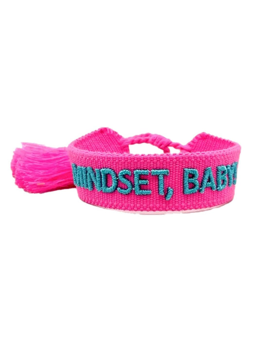 Bracciale "MINDSET,BABY" Fucsia e Turchese