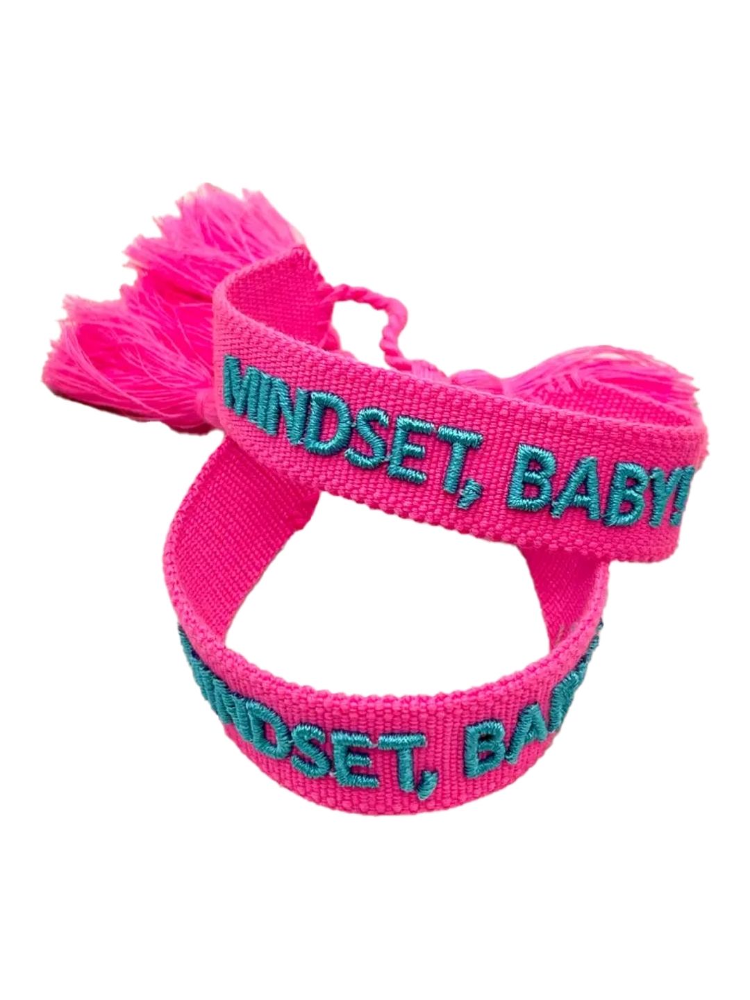 Bracciale "MINDSET,BABY" Fucsia e Turchese
