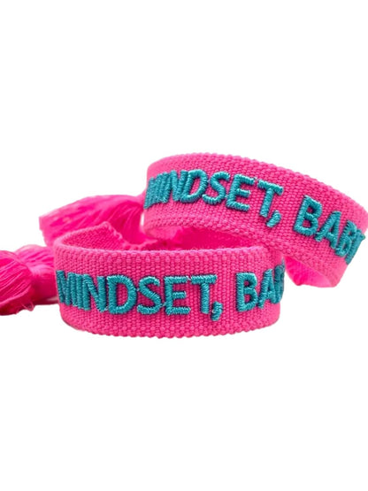 Bracciale "MINDSET,BABY" Fucsia e Turchese