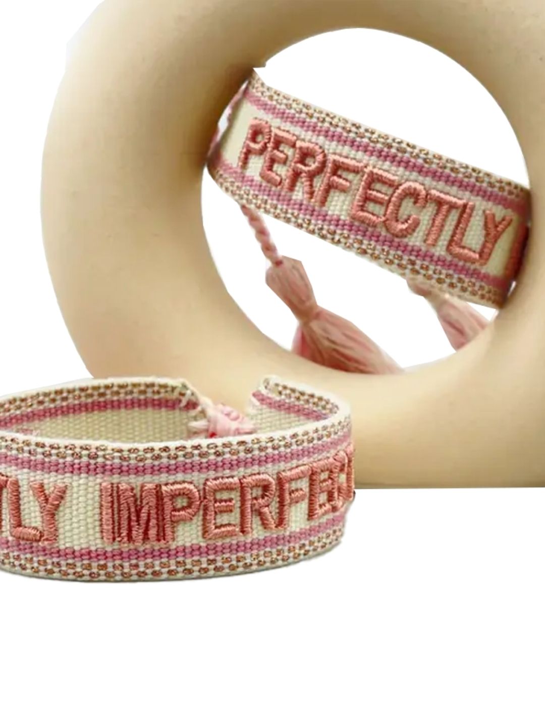 Bracciale "PERFECTLY IMPERFECT" Ecru e Oro Rosa