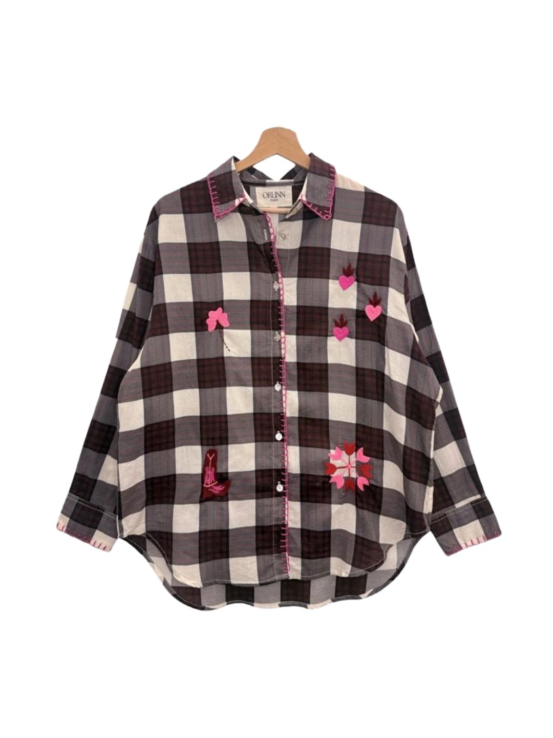 CAMICIA SAINT-TROPEZ Quadri Bordeaux e Panna 8988