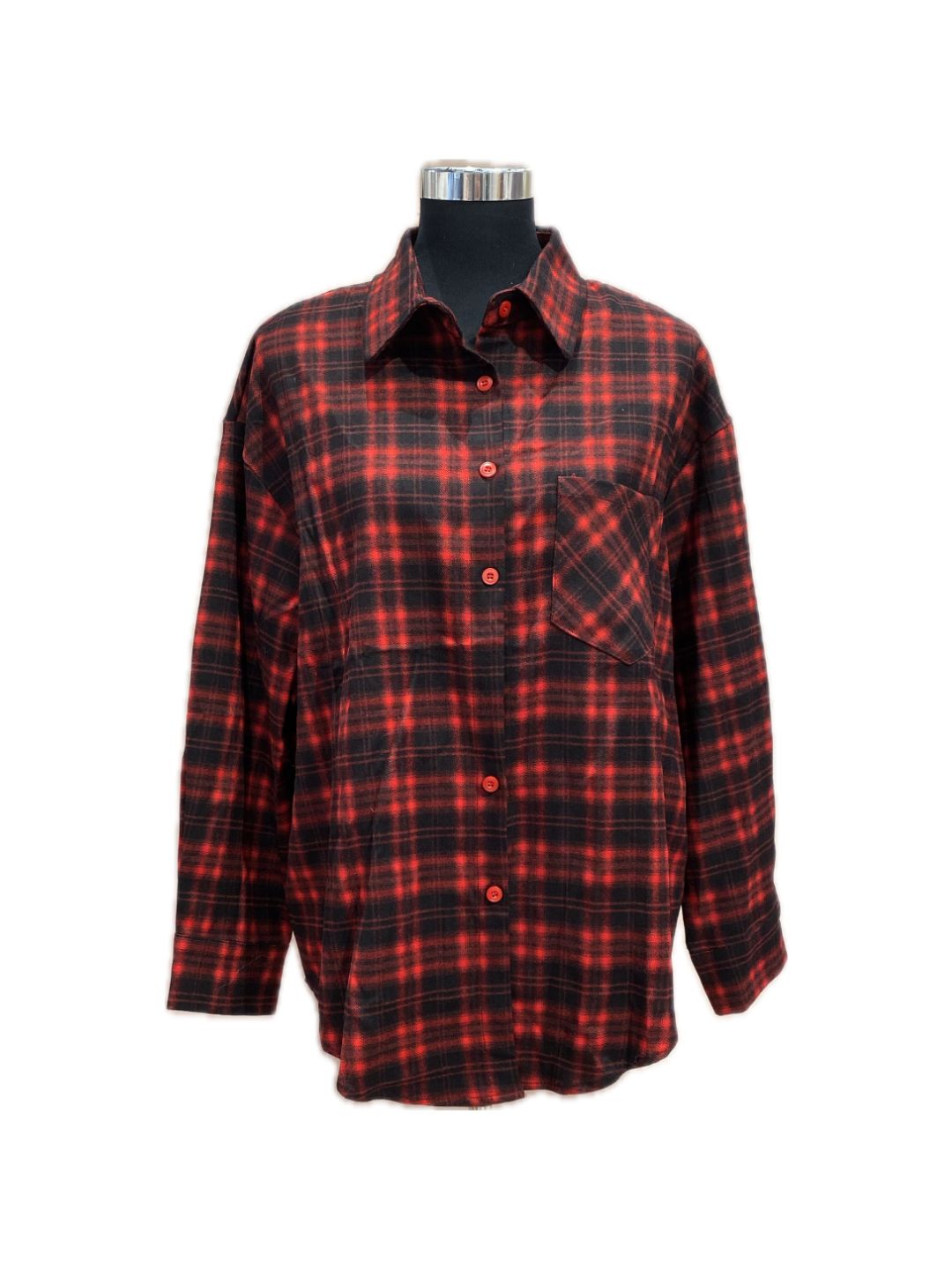 CAMICIA TARTAN NERA E ROSSO