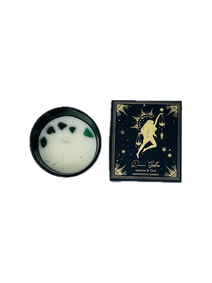 CANDELA ESOTERICA GELSOMINO E OUDH CON GIADA VERDE