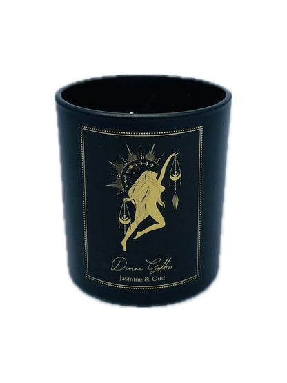 CANDELA ESOTERICA GELSOMINO E OUDH CON GIADA VERDE